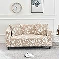 Mofish Stretch Sofa Cover Printed Pattern with a Pillowcase 1-2-3-4 Seat Spandex Couch Cover Slipcover for 1 Cushion Couch 1 Piece Furniture Protector for Living Room, Pets, Sofa (L,3 Seater)