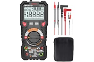 MAYILON HT118E Multímetro Digital 20000 Cuentas, Polimetro True RMS con NCV y Detección de Cable LIVE, Mide AC/DC Voltaje y Corriente, Temperatura, Capacitancia, Resistencia, Diodos, Continuidad, Frecuencia