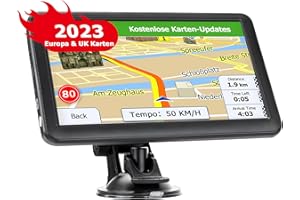 LOVPOI Navigationsgerät für Auto, LKW Navi 7 Zoll GPS Navigation Testsieger 2023 Auto LKW PKW Navigationssystem mit Europa UK 52 Karte Kostenloses Upgrade Sprachführung Blitzerwarnung Fahrspurassistent POI
