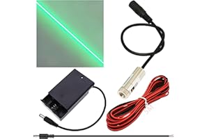 CTRICALVER Lasermodul verstellbares Brennpunkt-Set, 520 nm Industrielles Lasermodul Diode 3-5V 2,1 mm DC-Stecker + Stromversorgungsset (Lichtquellform: Grünlinie)