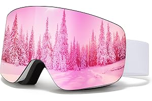 JQF Gear Masque de Ski,YH227 Lunettes de Ski OTG pour Unisexes Ajustables Anti Buée Anti-Poussière Coupe-Vent Anti-UV Lunettes de Snowboard pour Sports Hiver