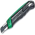 SATA ST93482 T-Series 18mm Snap Blade Utility Knife, with a Built-in Blade Snapper, Steel Blade Sleeve and an Ergonomic Soft Grip Handle