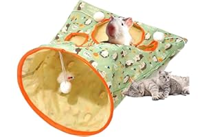 UNIGUARDIAN Cat Tunnel Bags for Indoor Cats,Cat Tube Tunnel Bored Cat Pet Toys,Cat Self Interactive Toys with Plush Ball,Cat Tents Cat Crinkle Tunnel,Crinkle Paper Collapsible Cat Drill Bag (Green)