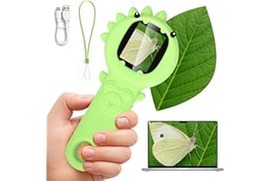 YSWOVUO Mikroskop i kamera 2 w 1 dla dzieci, kieszonkowy mikroskop cyfrowy 500x, 2-megapikselowy mikroskop z autofokusem do telefonu komórkowego, dwa aparaty, przenośny aparat fotograficzny dla dzieci