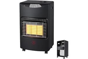 SOLEILUX Stufa catalitica a Gas GPL a Infrarossi "ETNA" 4,2kW 3 Potenze con Accensione Piezo Elettrica Vano Porta Bombola Dispositivo di Sicurezza antiribaltamento, Controllo Fiamma e Livello Ossigeno