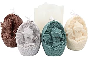Xidmold 3D Dinosaurier Drache Silikonform Kerzenform Tier Kerzen Gießform Seifenform Harzform Dinosaurier Silikonform für Tortendeko, Schokolade, Seife, Sojawachs Kerzen, Handwerk Ornamente