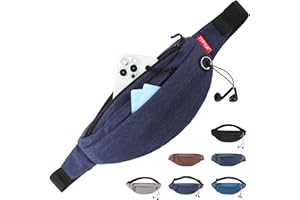 TINYAT T201 Sac banane imperméable pour femme avec poche pour le sport, la course à pied, la randonnée, la promenade du chien, les voyages, Bleu foncé/2003, 10.6*2*4.7 inches, Décontracté