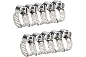 JAYZUUM Jazyuum Schlauchschellen Set - 10 Stück einstellbare Edelstahl Schlauchklemmen (10-16 mm) für Garten, Waschmaschine und Pool - Clips Rohrschellen Sortiment Kit