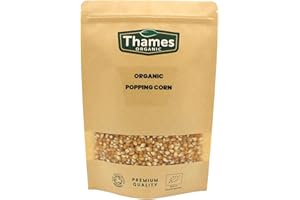 Organic Popping Corn - Non-GMO, No Additives, No Preservatives - Vegan, Raw, Certified Organic - Perfect for Snacking, Popcorn Lovers - Delicious and Nutritious - Thames Organic 900g