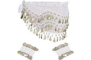 XDGBGFN magdans höftduk med armband, damer magdans accessoarer bä chiffong höftduk magdans höftduk midjebä