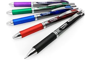 Pentel - Energel BL80 Stylo roller rétractable à encre gel liquide – 1,0 mm – 1 de chaque couleur – Lot de 5