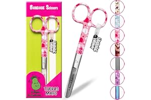 La Repera de Enfermera® Tijeras Enfermeria - Tijeras Mayo - Punta Roma Acero Inoxidable para Vendaje | Punta Redonda Profesional | Regalos de Enfermería y Accesorios Enfermera TCAE (HEART LOVE)