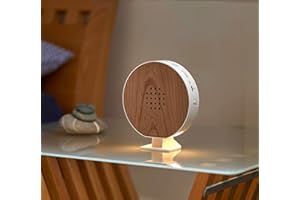 Northpoint Naturgeräuschebox Vogel Gesang Vogelzwitscher Box Echtholz unsichtbarer HF Bewegungssensor Vogelgeräusche Licht Aufladbar mit Wandhalterung Rund Kirschholz