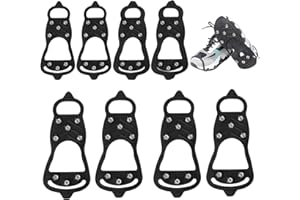 ALONK 4 Paar Spikes für Schuhe Winter, Anti Rutsch Größe 35-46 Ersatzspikes Spikes für Schuhe