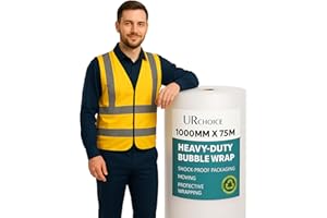 UR CHOICE Bubble Wrap Roll 1000 mm x 75 m Small Bubble Packaging Roll, Thick Recyclable Polythene Wrap for Moving Packing and Shipping, Strong Cushioning for Fragile Items in Home Office and Warehouse