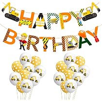 Bagger Geburtstags-Deko-Set – 52-teiliges Luftballon-Set Für 2. Geburtstag Mit Baustellen-Motiven