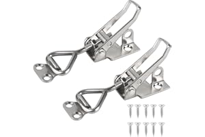 EXLECO Edelstahl Spannverschluss Set 2Pcs Spannverschlüsse M4 Kniehebelspanner Abschließbar Kistenverschluss verstellbar Hebelverschluss Sicherheitsverschluss Kappenschloss für Schrank Tür Kisten