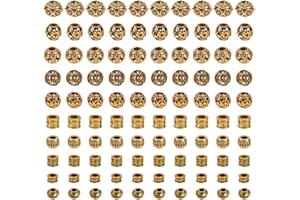 NBEADS 100pz 10 Stili Perle tibetane Europee Lega Grande Buco Perline barilotti distanziatori Oro Antico Europeo Charms per Collana Braccialetto creazione di Gioielli, Foro: 4-5.5 NN