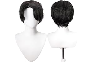 YEESHEDO Jinu Wig Unisex Short Bob Anime Cosplay Black Wigs Full Natural Layer Straight Fluffy Hair Costume Party Fancy Dress Wig for Women Men