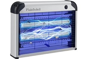 PluieSoleil Lampe Anti Moustique Intérieur 20W, 2400V Double Grille Mouche Electrique, Lumiere UV Piege Tueur Insecte pour Maison Cuisine