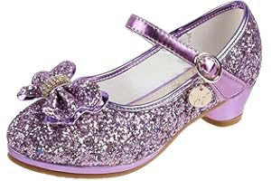 ANBIWANGLUO Scarpe Principessa Bambina Scarpe Paillettes Tacco Bambini Sandali Partito da Ragazze