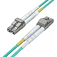 OM3 LC to LC Duplex Fiber Optic Cable, Patch Cord, Multimode Jumper, 1-meter(3.3ft)