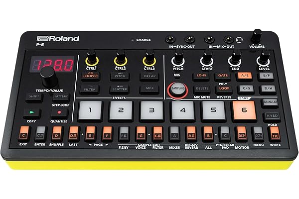 P-6 Creative Sampler AIRA Compact Roland | Création sonore granulaire | Un puissant séquenceur | Clavier intégré | Loops personnalisées | Micro intégré | Boutons d'effets | Connectique USB-C