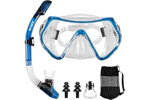 APLOS Masque Plongée Adulte-Masque Tuba Anti-Buée Champ de Vision Panoramique Anti-Fuite Masque Snorkeling Adulte et Tuba pour la Plongée en Apnée, la Plongée en Apnée, la Natation