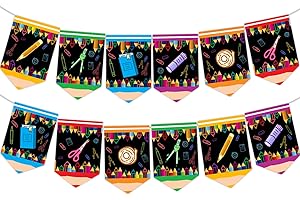 HARNYLOOM Rentrée Scolaire Bannière 2025, Salle de Classe Décorations Back to School Premier jour des Etudiants Fourniture Scolaire Décor Fête Cadeaux Accessoires Photo (Noir)