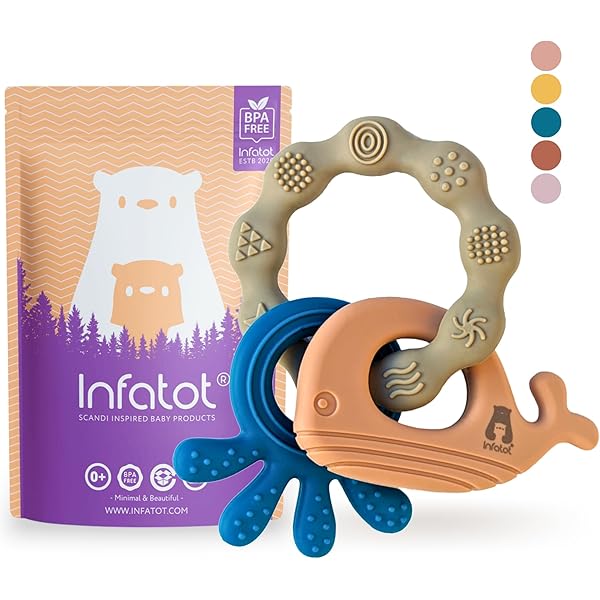 Montessori Bebe 0 A 6 Meses Infatot Bijtspeeltjes Voor Baby's Van 0-6 Maanden 2-Pack - Koda Teether Baby