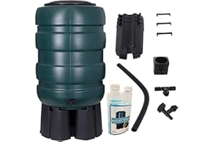 PLUTO PACKAGING Medium Large & Extra Large UV Blocker Water Butt Rain Water Collectors & Treatment Cleaner Full Kits (1 Treatment Bottle On Its Own)