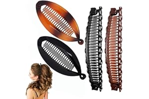 Guimey 4 clip a banana per capelli spessi – fermaglio per capelli da donna per coda di cavallo, grande fermaglio per capelli vintage a coda di pesce, fermaglio per capelli a banana e vita quotidiana