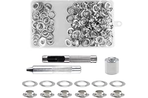 KOSHIFU Grommet Werkzeug Kit 16 mm Tülle 100 Sets Ösen Scheiben Ösenzange Set Rostfrei Ösen für Planen Ösenwerkzeug mit Aufbewahrungsbox für Stoff Leder Planen Markisen Zelte Tasche Schuhe