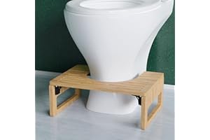 NATAKA 𝗪𝗜𝗡𝗡𝗘𝗥 𝟮𝟬𝟮𝟯* Squatty Potty for Adults and Kids, Bamboo Potty Stool, 7 inches Foldable Bathroom Stool, Toilet Stool for Constipation & Bloating Relief, Easy to Clean & Anti Slip Potty Tool