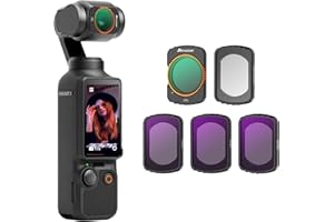 AMAZEAR ND Filter Kit for DJI Osmo Pocket 3 Accessories (1/4 Black Mist/CPL / ND16 / ND64 / ND256) Travel Vlog Filters Ket for DJI Pocket3