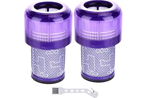 SYXTIDY Ersatz Filter für Dyson V12 Detect Slim Staubsauger,Absolute Extra/Total Clean/Fluffy Zubehör Hinterer Filter Ersatzteil 971517-01(2 Stück Hepa Filter 1 Reinigungsbürste)