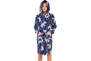 Piefry Peignoir à Capuche Doux pour Garçon Molleton Robe de Chambre Vêtements de nuit Enfants