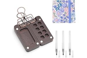 HENGBIRD Cuaderno de Dibujo Portátil, Juego de 8 Cuadrículas, Mini Paleta de Acuarela, Caja de Pintura de Viaje Con Papel, Lápices y Clip