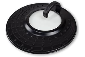 ‎LINDEN BERG Linden Berg Pfannenspritzschutzdeckel für Pfannen Töpfe 20-30 cm mit Griff Sichtfenster Dampf entweicht für knuspriges Braten ohne Fettspritzer