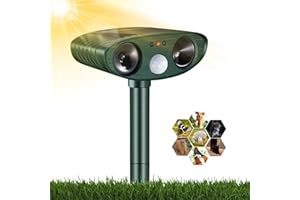 PUTAII Répulsif Chat Ultrason, Répulsif Chat Exterieur, Répulsif pour Chats Solaire, répulsif à ultrasons avec Détecteur de Mouvement pour Anti Chats Chiens Souris Ratons Renards Oiseaux Rats