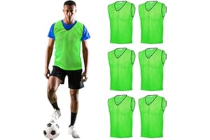 GSi Training Pinnies for Soccer, Basketball, Football (Pack of 6) Mesh Scrimmage Vests for Youth & Adults - Breathable Practice Jerseys - Large Sports Bibs for Teams - 5 Colors Options