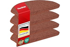 Floordirekt 15 x tappetini per gradini Interni per Scale, Tappeto per Scale, Tappeto Autoadesivo, per gradini, Protezione Scale, Tappeto per gradini (Londra, Terra, 65 x 23 cm, semicircolare)