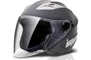 SPEEDWAY 1970 Speedway Casco Moto - Urban - Casco Jet, Ideal Tanto para Hombre como Mujer, Nuestro Casco de Moto Abierto es Ideal para la Ciudad, capacete Moto homologado ECE y Dot