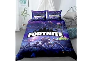 ENFUNT-HOME Jeu de Tir Fortnite Housse de Couette 140x200cm, Garçons Filles3D Godzilla Parure de Lit pour Enfants 100% Polyester avec 1 Taie d'oreiller 65x65cm