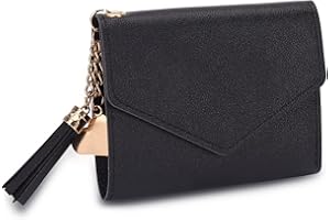 CHAOFANXI Portafoglio Donna Portamonete con Piccolo e corto Portafoglio da Donna Liscio e Morbido Portafoglio Piccolo da Donna, Borsa Porta Carte Sottile per Ragazza, Nero
