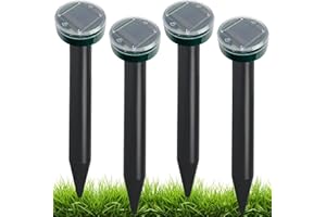 BESELOA Taupe Ultrason Solaire Repulsif 4 Pièces, Anti Taupe Solaire Vibration et Ultrasons, Répulsif à Taupes à ultrasons, Repousse Les Taupes et Autres Rongeurs pour Le Jardin et Les Pelouses