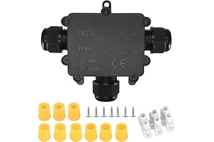NEWOUTSET Scatola di giunzione impermeabile IP68 da 1 pezzi, elettrico esterno a 3 vie, scatola di protezione manica esterna, connettore cavo per scatola di giunzione elettrica impermeabile da 3-8 mm e 9-14 m