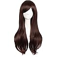 MapofBeauty 28" 70cm Long Curly Hair Ends Costume Cosplay Wig (Dark Brown)