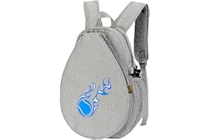 JISADER Sac de rangement pour raquette de tennis pour enfants Pickleball Paddles Sac à dos Sac fourre-tout pour l'exercice, gris clair