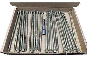AJ TIMBER Box 25 - AJFixings Timber Hex Head Exterior Green Decking Frame Fixing Screws (200mm)